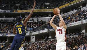 Platz 4: Duncan Robinson (Heat) - 43,77 Prozent von Downtown (253 erfolgreiche Dreier bei 578 Versuchen in 80 Spielen) - Stand: 14. Mai 2020.