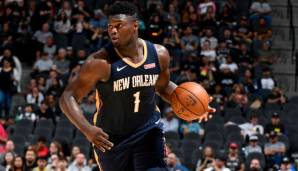 Platz 2: Zion Williamson (New Orleans Pelicans) – Forward/Center – 19 Jahre alt – Stats 19/20: 23,6 Punkte, 6,8 Rebounds, 2,2 Assists