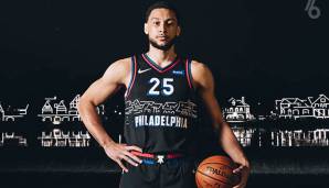 PHILADELPHIA 76ers: Eine schwarze Uniform gab es bei den Sixers seit der Saison 2008/09 nicht mehr. Das aktuelle Design ist angelehnt an die Boathouse Row in Philadelphia zur Abendstunde.