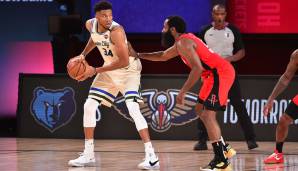 Will James Harden (r.) sich etwa Giannis Antetokounmpo bei den Bucks anschließen?