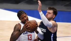 Paul George und Luka Doncic kämpfen um den Einzug in die zweite Playoff-Runde.