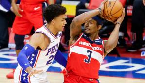 Washington Wizards - Bradley Beal mit 60 Punkten am 6. Januar 2021 gegen die Philadelphia 76ers.