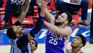 Ben Simmons startete für Joel Embiid auf Center.