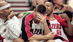 Schrempf und die "Jail Blazers" - das passte so gar nicht! Der Deutsche wollte eigentlich nach einem Jahr wieder weg. Besitzer Paul Allen pochte aber auf den gültigen Vertrag, als sich Pippen verletzte, musste Schrempf wieder ran.