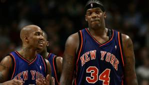 Eddy Curry (r.) legte in seiner besten Saison für die Knicks im Schnitt 19,5 Punkte und 7 Rebounds auf.