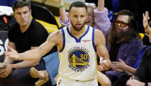 Platz 1: STEPHEN CURRY | Alter: 34 | Finals-Stats 2022: 31,5 Punkte, 5,5 Rebounds, 4,5 Assists und 3,0 Steals bei 45,7 Prozent FG und 46,2 Prozent Dreier in 35,2 Minuten (2 Spiele)