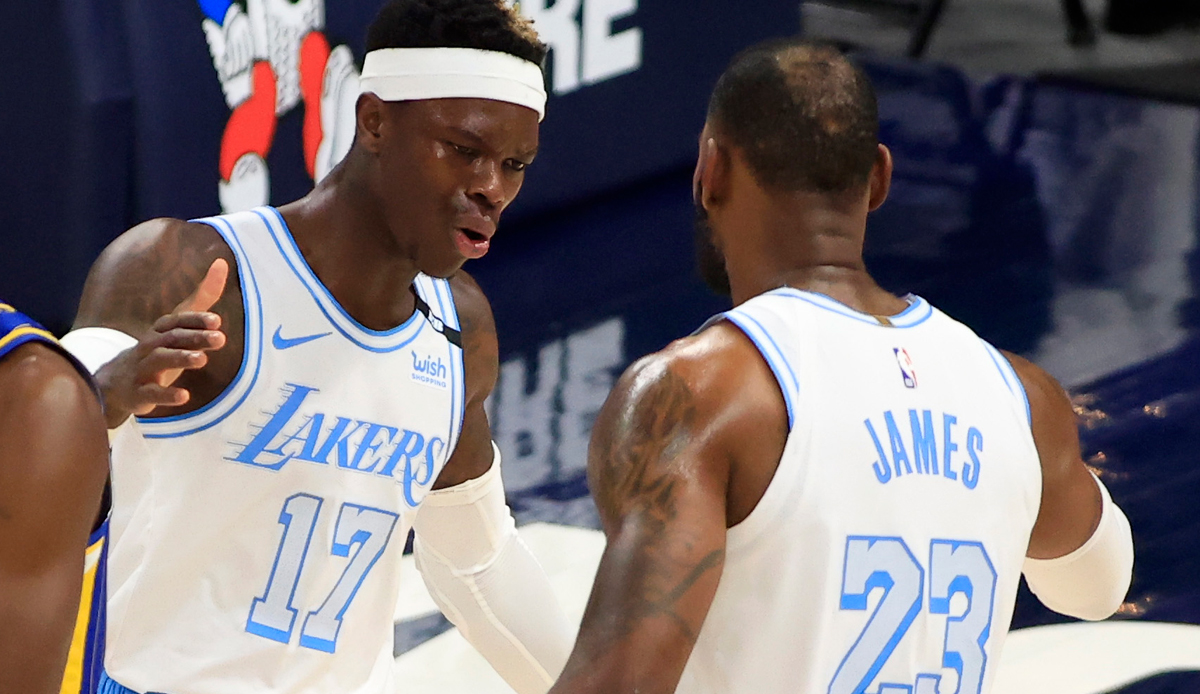 Dennis Schröder und LeBron James spielten bereits in der Saison 2020/21 für die Lakers zusammen.