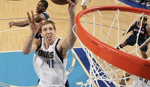 Dirk Nowitzki war gegen die Atlanta Hawks mit 19 Punkten Topscorer seiner Dallas Mavericks