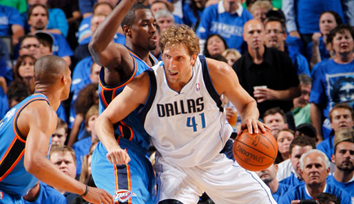 Dirk Nowitzki droht mit den Dallas Mavericks ein Sweep gegen die Thunder