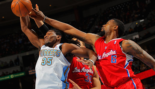 Kenneth Faried (l.) brachte die Denver Nuggets auf die Siegerstraße