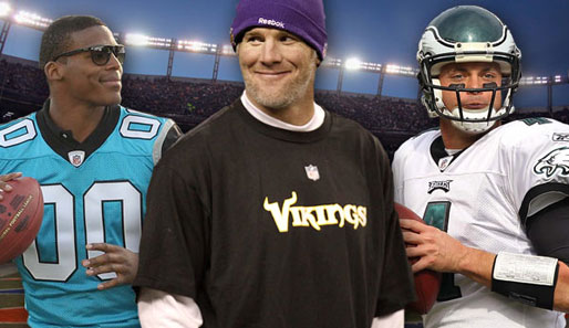 Rookie Cam Newton, Oldie Brett Favre und Free Agent Kevin Kolb stehen vor dem NFL-Start im Fokus