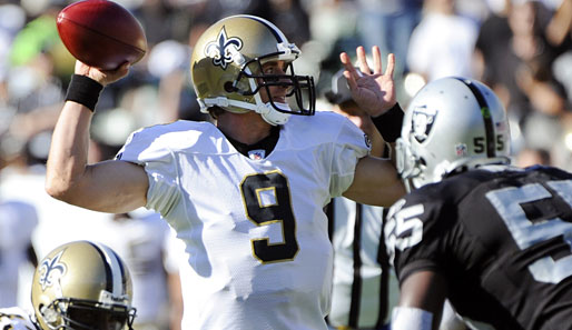 Saints-Quarterback Drew Brees warf in der letzten Saison 33 Touchdown-Pässe