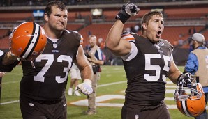 Joe Thomas und Alex Mack durften über den Sieg ihres Teams jubeln