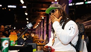 Marshawn Lynch zeigte sich beim Media Day nur äußerst kurz der versammelten Presse