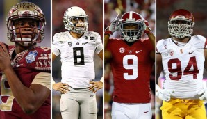 Wer wird der erste Pick? Winston, Mariota, Williams oder doch Cooper (v.l.n.r.)?