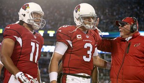 Larry Fitzgerald (l.) und Carson Palmer lieferten gegen Carolina ihr schlechtestes Saisonspiel ab