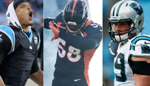 Cam Newton, Von Miller, Luke Kuechly (v.l.): Wer landet ganz vorn?