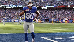 Victor Cruz hat bisher insgesamt 3.963 Receiving-Yards und 24 Touchdowns auf dem Konto