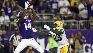 Stefon Diggs (l.) überzeugte als beste Anspielstation für Sam Bradford