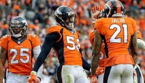 Die prominent besetzte Broncos-Defense um Von Miller (m.) und Co. ist im letzten Saisondrittel gefordert