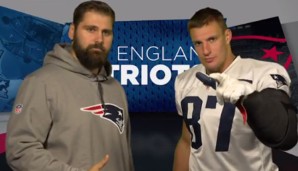 Sebastian Vollmer (l.) begrüßte Rob Gronkowski zu seiner Deutschstunde