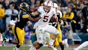 3. Christian McCaffrey, Stanford. Mag nicht die ideale Physis haben, was man bei Kontakt und in Pass-Protection manchmal sieht. Aber: Enorme Explosivität, tolle Cuts, geduldig hinter Blockern, liest Verteidiger exzellent. Super Back für die moderne NFL