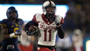 6. Dede Westbrook, Oklahoma: Schnell und Explosiv, 4,08 Yards pro gelaufener Route sind ein Spitzenwert. Manipuliert CBs mit Bewegungen, Return-Skills, flüssige Bewegungen. Aber: Physis vs. Press, Größe, Receiver-freundliches System werfen Fragen auf