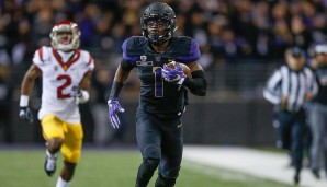 1. John Ross, Washington: Enormer Speedster, der mehr ist als einfach schnell. Ross nutzt seine Explosivität bei Cuts und Routes, ist so auch effektiv in der Red Zone. Läuft viele Routes, Return-Skills - wird sich in der NFL gegen Press beweisen müssen