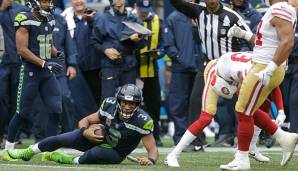 Seahawks-Quarterback Russell Wilson stand in den ersten beiden Spielen schon wieder gehörig unter Druck