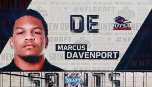 14. [TRADE] New Orleans Saints (via Packers) - Marcus Davenport, DE, UTSA.