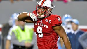 4. Cleveland Browns - Bradley Chubb, DE, N.C. State. Ein hochbrisanter Trade-Spot. Ohne Trade-Szenarien schnappt sich Cleveland im zweiten Jahr in Folge den besten Pass-Rusher des Drafts, Garrett und Chubb gemeinsam werden spektakulär.