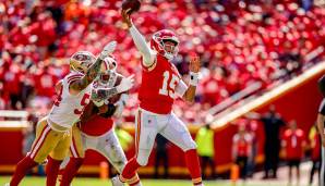 1. Patrick Mahomes, Chiefs: Unglaublich stark außerhalb der Pocket, sehr gute Pre- und Post-Snap-Reads, präzise und aggressive im Passspiel - Mahomes ist nicht nur aufgrund seiner absurden Total Stats der beste Quarterback des ersten Viertels.