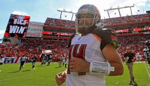 11. Ryan Fitzpatrick, Buccaneers: Die ersten beiden Spiele waren absolut herausragend, Fitzpatrick war DER Deep Passer zum Saisonstart. Gegen Pittsburgh dann die Turnover, dennoch viel Gutes im Passspiel - jetzt muss er Jameis Winston Platz machen.