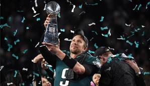 Im vergangenen Jahr nahmen die Philadelphia Eagle um Quarterback Nick Foles die Trophäe mit nach Hause.