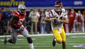 5. Sam Darnold, USC (3 Overall, Jets). Was Reads und Spielverständnis generell angeht sehr weit. Accuracy ist in guten Momenten herausragend, weiß, wo man Defenses attackiert. Aber: Überall noch extrem inkonstant, was in zu vielen Turnovern resultiert.