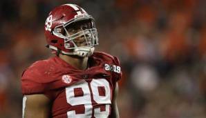 Raekwon Davis (Defensive End, Alabama): Der nächste hochtalentierte Alabama-Defender. Erlebte vergangene Saison ein Auf-und-ab-Jahr und meldete sich deshalb nicht für den Draft an. Macht er einen Schritt nach vorne, zählt er wohl zu den besten D-Linern.