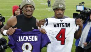 Das MVP-Kandidaten-Duell zwischen Lamar Jackson (r.) und Deshaun Watson hatte einen klaren Sieger ... und Verlierer. SPOX nennt darüber hinaus die anderen Sieger und Verlierer von Woche 11 der NFL.