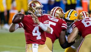 27. Nick Mullens, San Francisco 49ers: Die (negative) Definition eines System-QBs. Mullens funktioniert in Shanahans Offense und ist damit ein exzellenter Backup. Sobald er aber mehr ins reguläre Dropback-Passspiel gehen muss, ist schnell Feierabend.