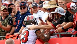 Bucs-Receiver Mike Evans gab den Ball von Bradys 600. Touchdown-Pass ursprünglich an einen Fan im Publikum.