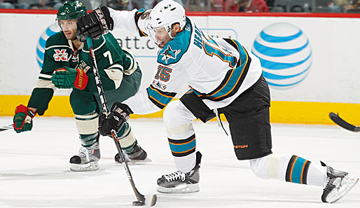 Dany Heatley (r.) wechselt nach Minnesota und trifft dort unter anderem auf Forward Matt Cullen (l.)