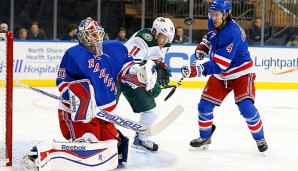 Cam Talbot (l.) durfte gegen Minnesota im Kasten der Rangers ran