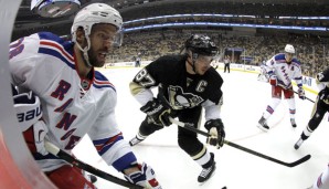 Sidney Crosby (Nr. 87) blieb gegen New York im zwölften Playoff-Spiel in Folge ohne Torerfolg