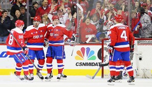 Die Washington Capitals feiern den achten Sieg in Folge