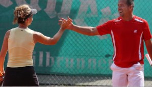 19.Internationale Tennismeisterschaft von Deutschland fuer Senorinnen und Senioren im Klub vom TC Tegernseer Tal, 2009 German Open Veterans, Sport, Tennis, ITF Tournament, Mixed 45/50, Daniela Esswein (GER) / Massimo Zampieri (ITA)..Deborah Hobbs ...