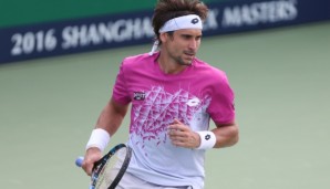 SHANGHAI, CHINA - OCTOBER 11: David Ferrer of Spain celebrates during the match against Feliciano Lopez of Spain on Day 3 of the ATP Shanghai Rolex Masters 2016 at Qi Zhong Tennis Centre on October 11, 2016 in Shanghai, China. (Photo by Zhong Zhi/Get...