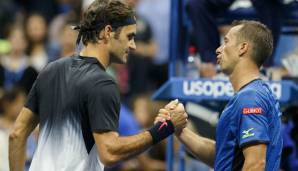 Philipp Kohlschreiber (r.) hatte sich gegen Roger Federer mehr versprochen