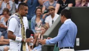 Kyrgios diskutierte mit dem Stuhlschiedsrichter, die Situation blieb amikal.