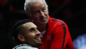 Nick Kyrgios (vorne) und John McEnroe (hinten) beim Laver Cup