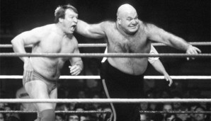 George "The Animal" Steele (r.) gehörte zu den beliebtesten Figuren der WWE überhaupt